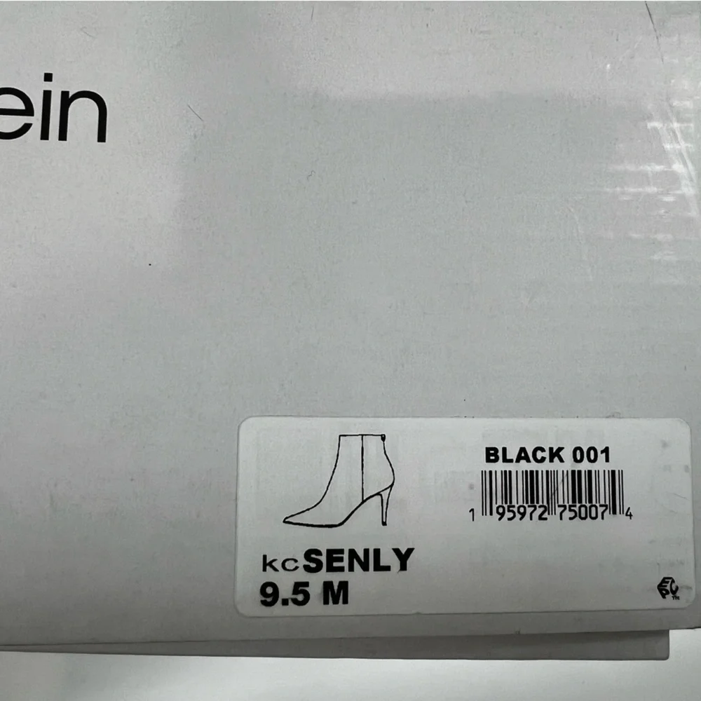 Calvin Klein Black Leather Senley Bootie Size 9.5 Medium